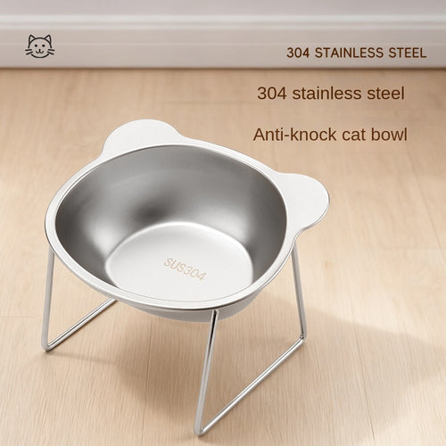 Elevated Stainless Steel Cat & Dog Feeding Bowl